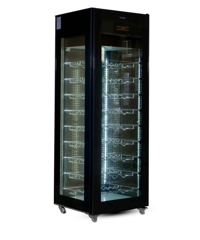 Wine refrigerator 81 Bottles, Single Temperature zone, exposure on 4 sides Flat Glass